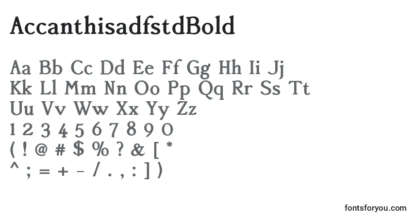 A fonte AccanthisadfstdBold – alfabeto, números, caracteres especiais