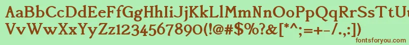 Fonte AccanthisadfstdBold – fontes marrons em um fundo verde