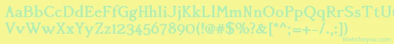 Czcionka AccanthisadfstdBold – zielone czcionki na żółtym tle