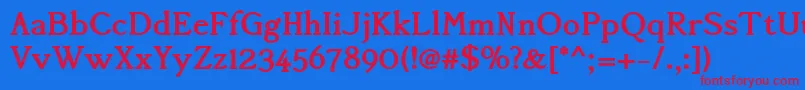フォントAccanthisadfstdBold – 赤い文字の青い背景