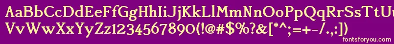 Police AccanthisadfstdBold – polices jaunes sur fond violet