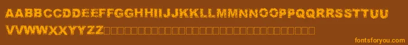 Fuzzed Font – Orange Fonts on Brown Background