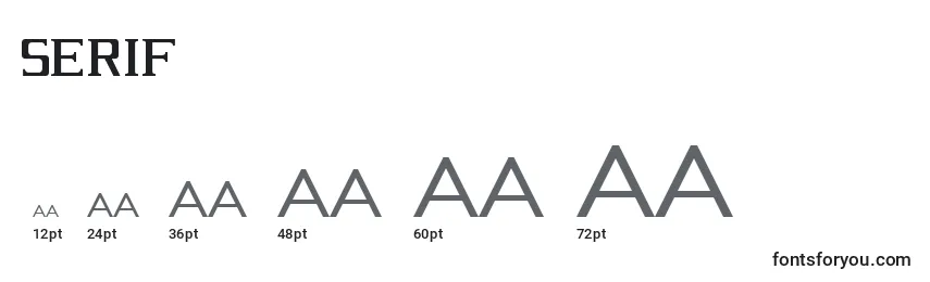 Größen der Schriftart Serif