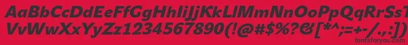Fonte JohnsansBlackProItalic – fontes pretas em um fundo vermelho