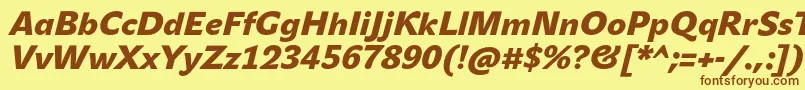 JohnsansBlackProItalic Font – Brown Fonts on Yellow Background