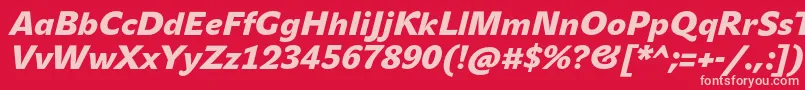 JohnsansBlackProItalic Font – Pink Fonts on Red Background