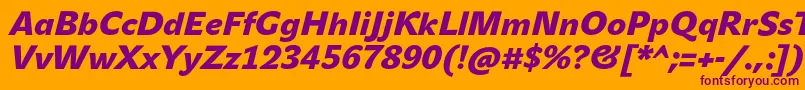 JohnsansBlackProItalic Font – Purple Fonts on Orange Background