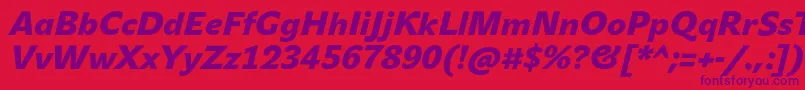 Police JohnsansBlackProItalic – polices violettes sur fond rouge