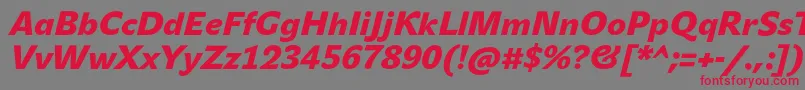 JohnsansBlackProItalic Font – Red Fonts on Gray Background
