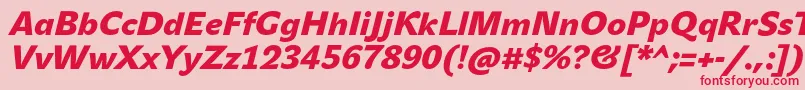 Шрифт JohnsansBlackProItalic – красные шрифты на розовом фоне