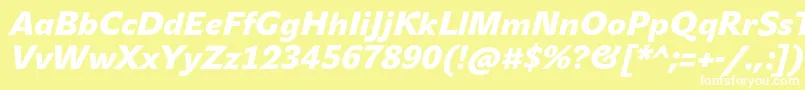 JohnsansBlackProItalic Font – White Fonts on Yellow Background