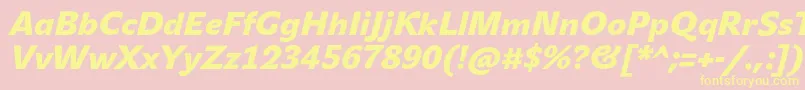 JohnsansBlackProItalic Font – Yellow Fonts on Pink Background
