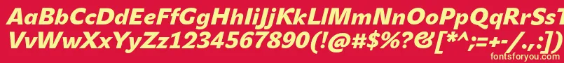 JohnsansBlackProItalic Font – Yellow Fonts on Red Background