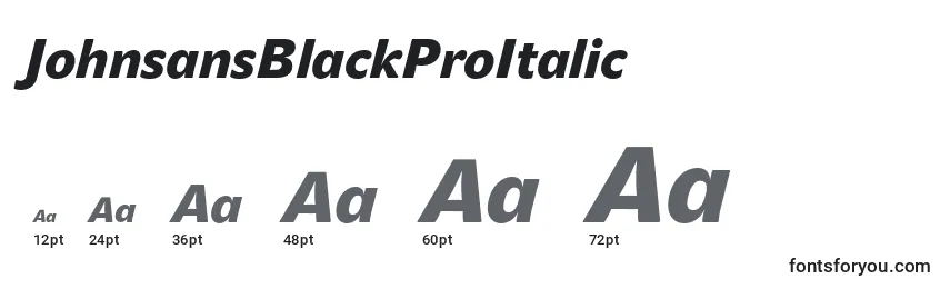 JohnsansBlackProItalic Font Sizes
