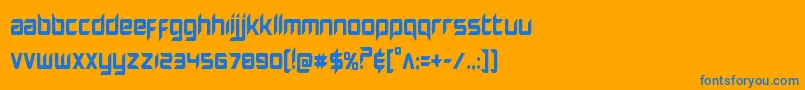 フォントHollowpointcond – オレンジの背景に青い文字