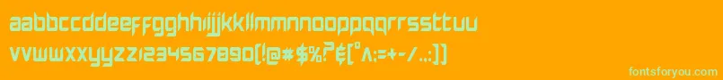 Hollowpointcond Font – Green Fonts on Orange Background