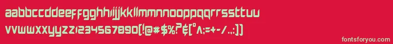 フォントHollowpointcond – 赤い背景に緑の文字