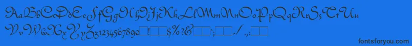 Quintly Font – Black Fonts on Blue Background