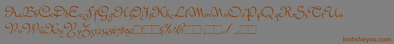 フォントQuintly – 茶色の文字が灰色の背景にあります。