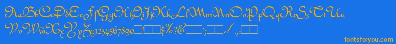 Quintly Font – Orange Fonts on Blue Background
