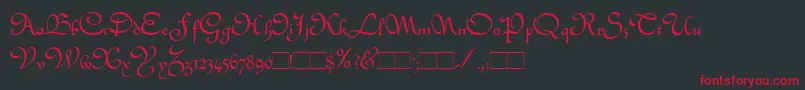 Quintly-Schriftart – Rote Schriften auf schwarzem Hintergrund