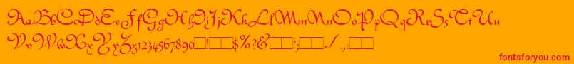 Czcionka Quintly – czerwone czcionki na pomarańczowym tle