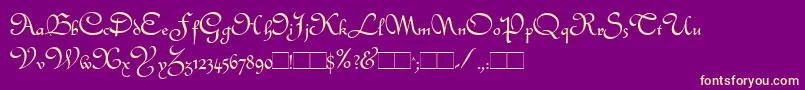 Quintly Font – Yellow Fonts on Purple Background