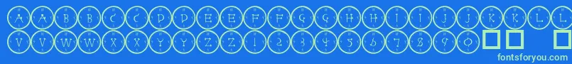 101-Schriftart – Grüne Schriften auf blauem Hintergrund