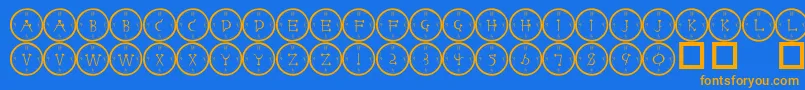 101 Font – Orange Fonts on Blue Background