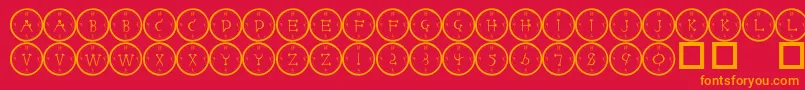 101 Font – Orange Fonts on Red Background