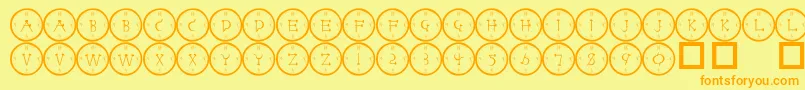 101 Font – Orange Fonts on Yellow Background