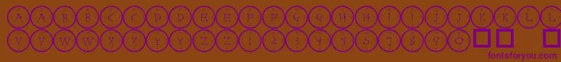 101 Font – Purple Fonts on Brown Background