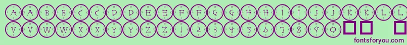 101 Font – Purple Fonts on Green Background