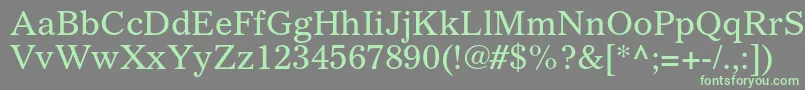 フォントGazetteltstdRoman – 灰色の背景に緑のフォント