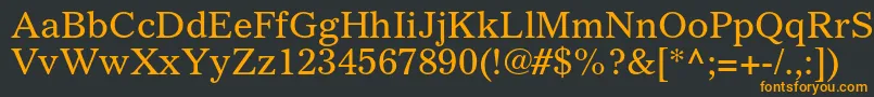 フォントGazetteltstdRoman – 黒い背景にオレンジの文字