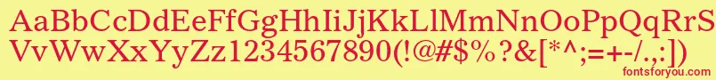 GazetteltstdRoman Font – Red Fonts on Yellow Background