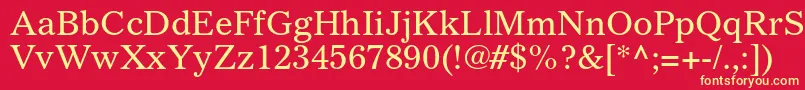 GazetteltstdRoman Font – Yellow Fonts on Red Background