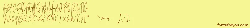 Littlesparrow Font – Brown Fonts on Yellow Background