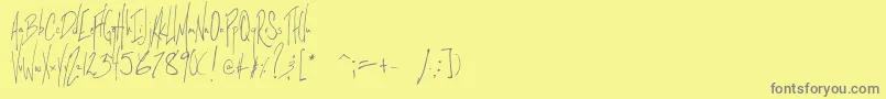 Littlesparrow-fontti – harmaat kirjasimet keltaisella taustalla