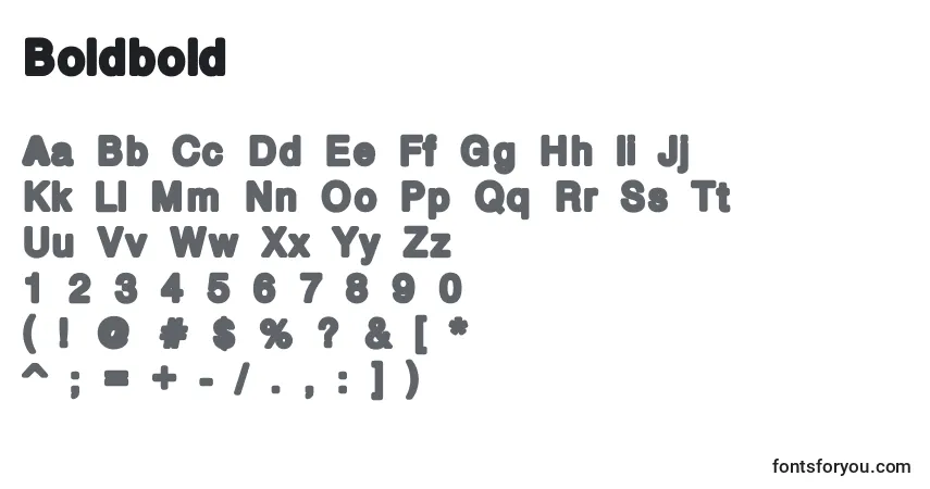 Czcionka Boldbold – alfabet, cyfry, specjalne znaki