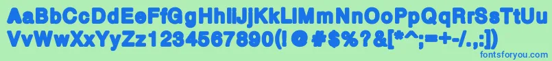 Boldbold Font – Blue Fonts on Green Background