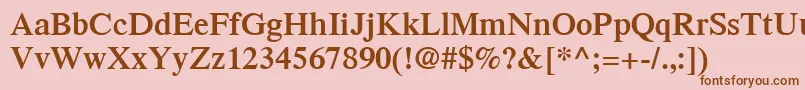 TimesLtSemibold Font – Brown Fonts on Pink Background