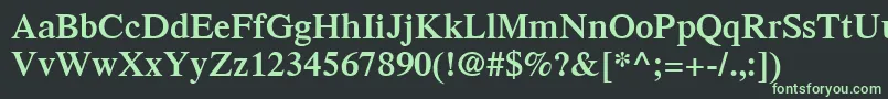 TimesLtSemibold-fontti – vihreät fontit mustalla taustalla