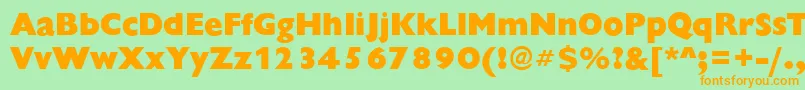 ChantillyXboldRegular Font – Orange Fonts on Green Background