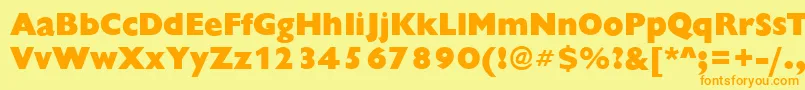 ChantillyXboldRegular Font – Orange Fonts on Yellow Background