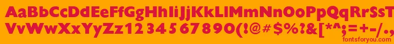 ChantillyXboldRegular Font – Red Fonts on Orange Background