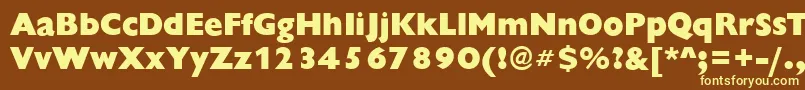 ChantillyXboldRegular Font – Yellow Fonts on Brown Background