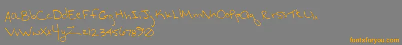 Hurryup Font – Orange Fonts on Gray Background