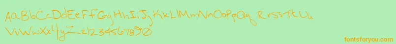 Hurryup Font – Orange Fonts on Green Background