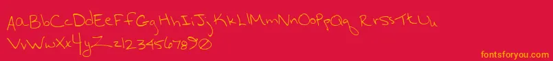 Hurryup Font – Orange Fonts on Red Background